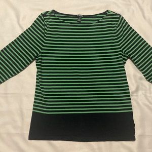 Chaps blue and green striped top. Soft stretch. Large
